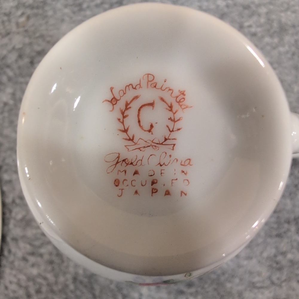 Hand Painted Gold China Made in Occupied Japan Teacup Saucer Floral Gilded Rim - Picture 6 of 6